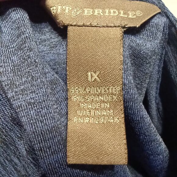 Women's Bit and Beidle 3/4 Zip 1 XL Blue Pullover Long Sleeve Shirt Casual - Picture 3 of 5